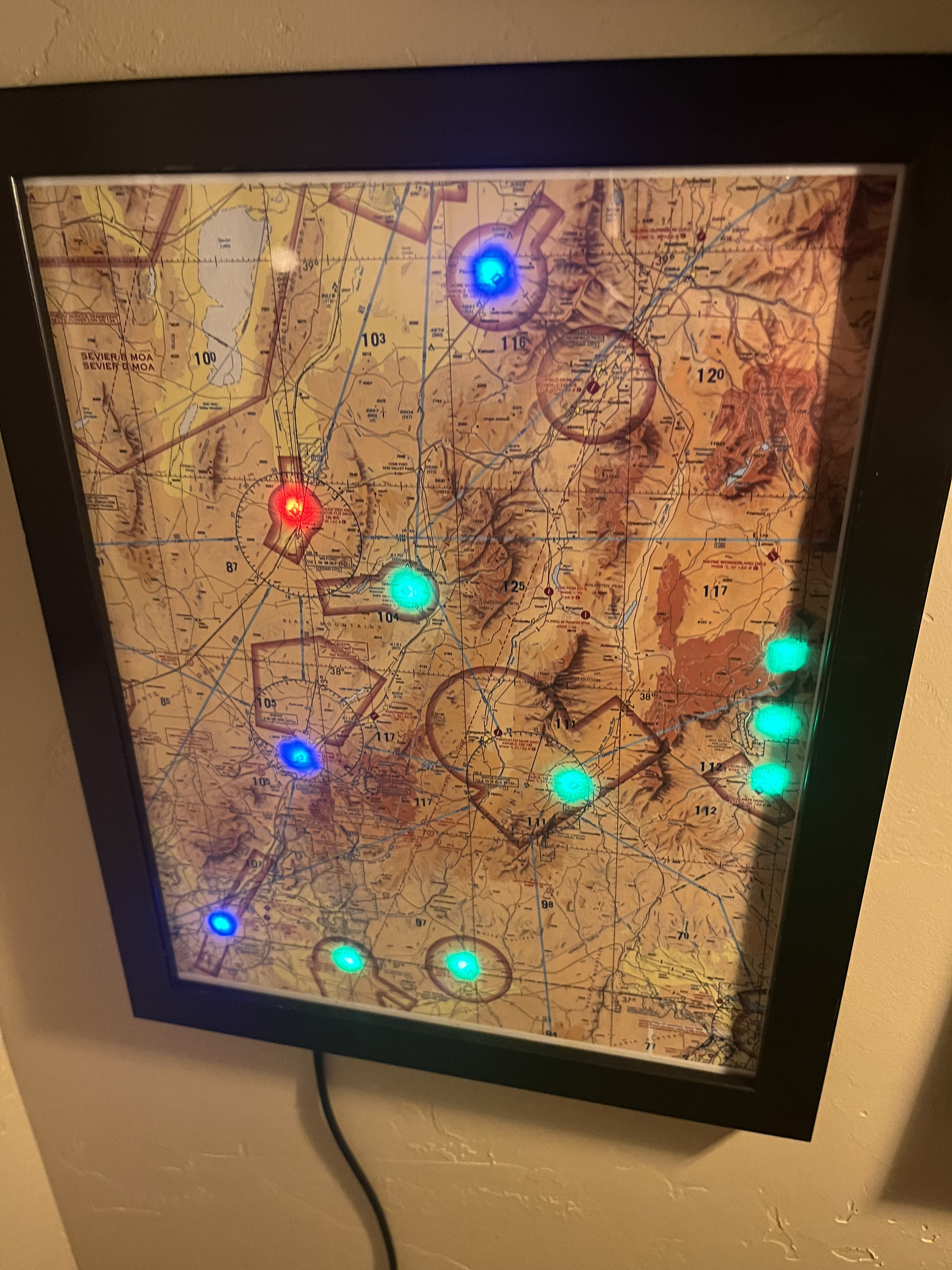 The map when there was rain in the area